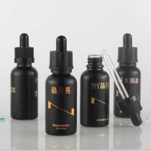 Fashionable Design Black Dropper Oils Glass Bottles For Essential Oil