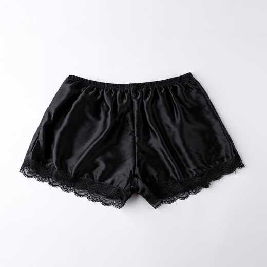 Ladies in summer and autumn, silk boxers are 100% silk, lace edge breathable, flat foot trousers are breathable