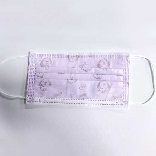 Purple pet pattern disposable protective masks dustproof smog anti-droplet factory direct sale