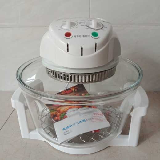 Intelligent air fryer with large capacity, no oil, low fat, visible multifunctional light wave oven fryer for home use