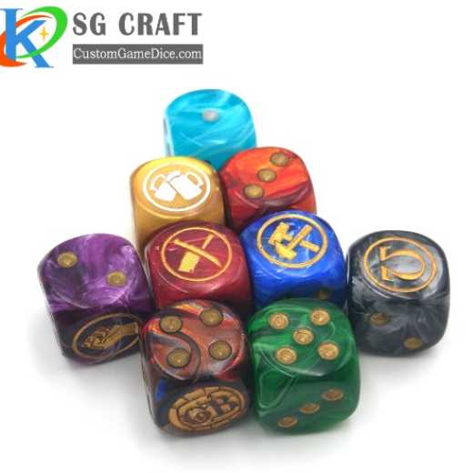 Custom made plastic colored game polyhedral dice