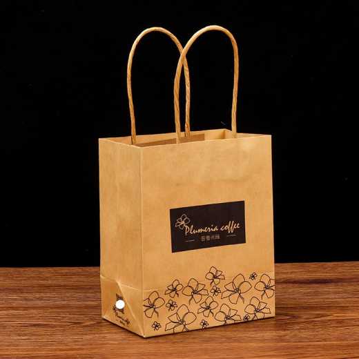 Brown paper tote Bag Takeaway Brown paper bag fast food tote bag gift clothing Brown paper tote bag