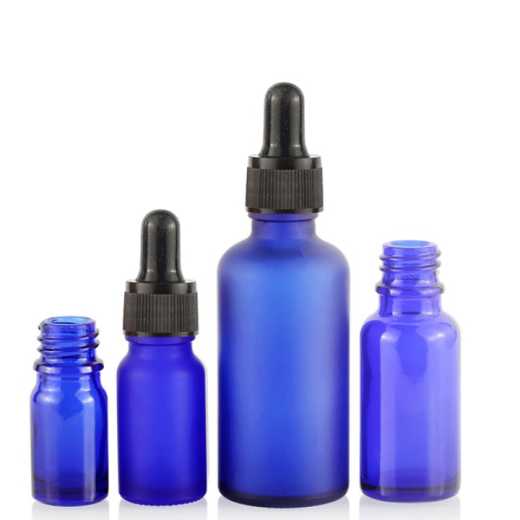 Popular Beautiful 50Ml 100Ml Cobalt Blue Essential Oil Glass Bottle with Dropper