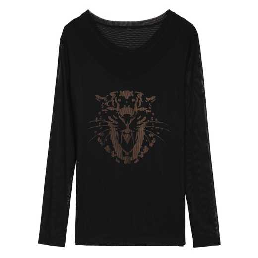 Net long sleeve T-shirt can be worn in autumn and winter
