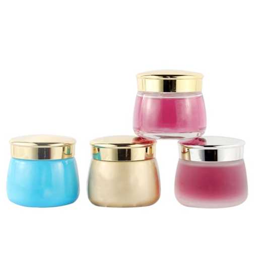 Latest New Design Luxury Blue Face Glass Cream Jars