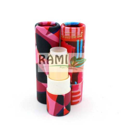 Cosmetic kraft paper Biodegradable eco friendly push up lip balm tubes