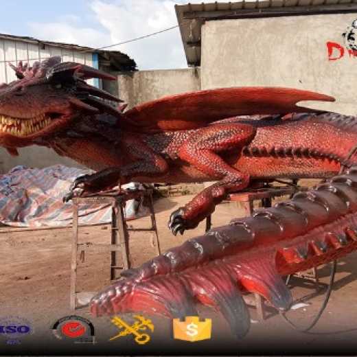 Amusement park animated evil dragon