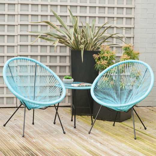 Wholesale China made cheap modern outdoor garden Balinese rattan furniture egg chair 3 piece bistro set